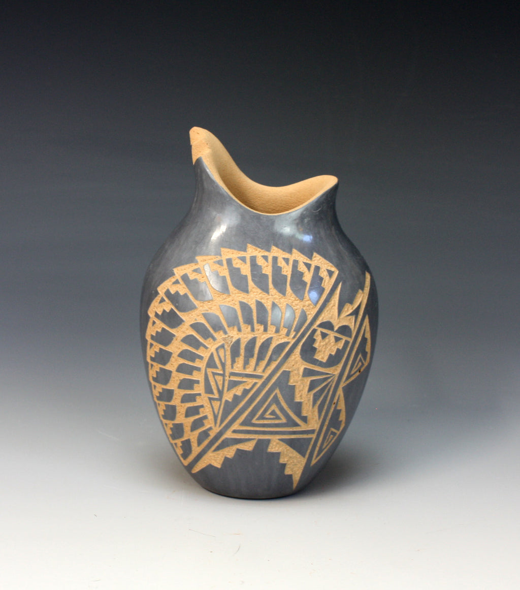 Jemez Pueblo American Indian Pottery Etched Vase #2 - Georgia Vigil