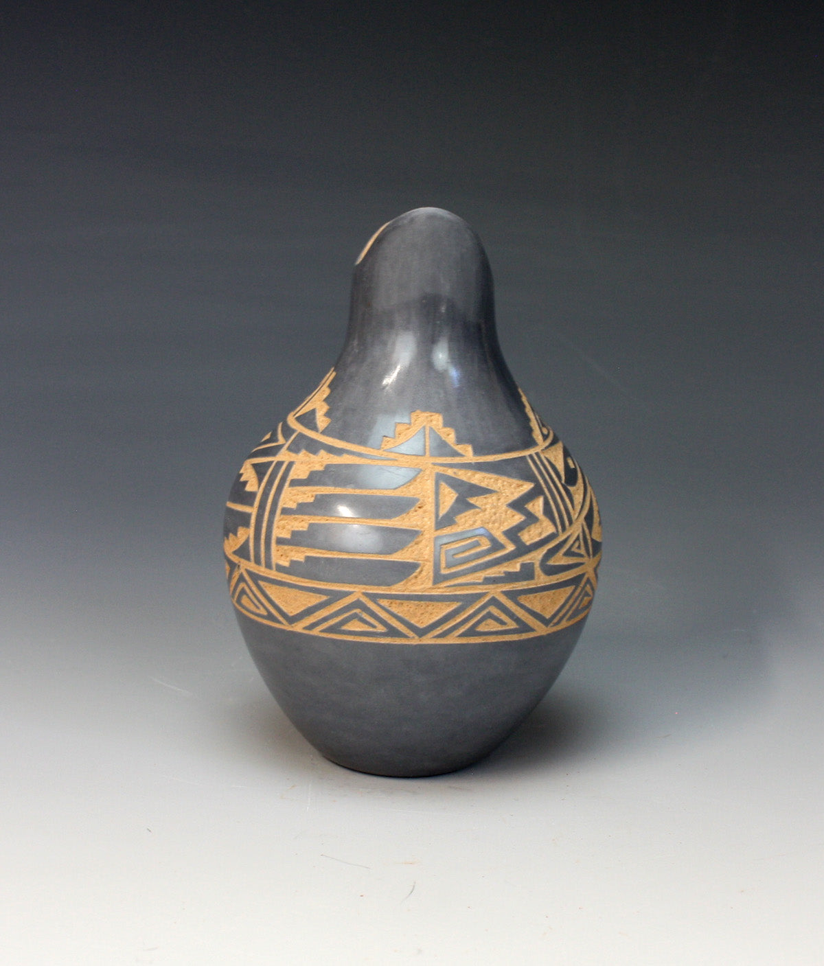 Jemez Pueblo American Indian Pottery Etched Vase #3 - Georgia Vigil