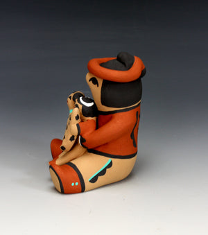Jemez Pueblo American Indian Pottery Small Grandfather Storyteller - Vernida Toya