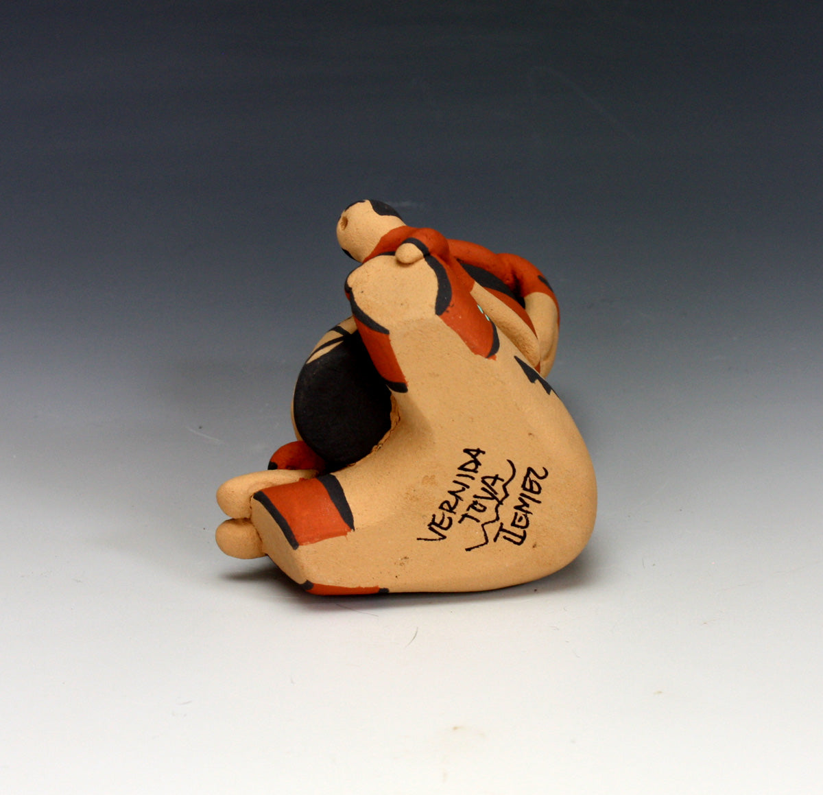 Jemez Pueblo American Indian Pottery Small Grandfather Storyteller #1 - Vernida Toya