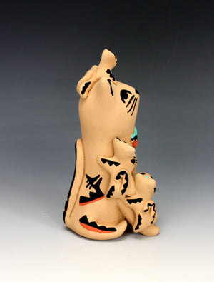 Jemez Pueblo American Indian Pottery Cat Storyteller - Vernida Toya