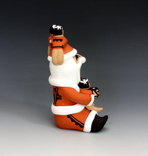 Jemez Pueblo American Indian Pottery 4 Baby Santa Storyteller - Vernida Toya