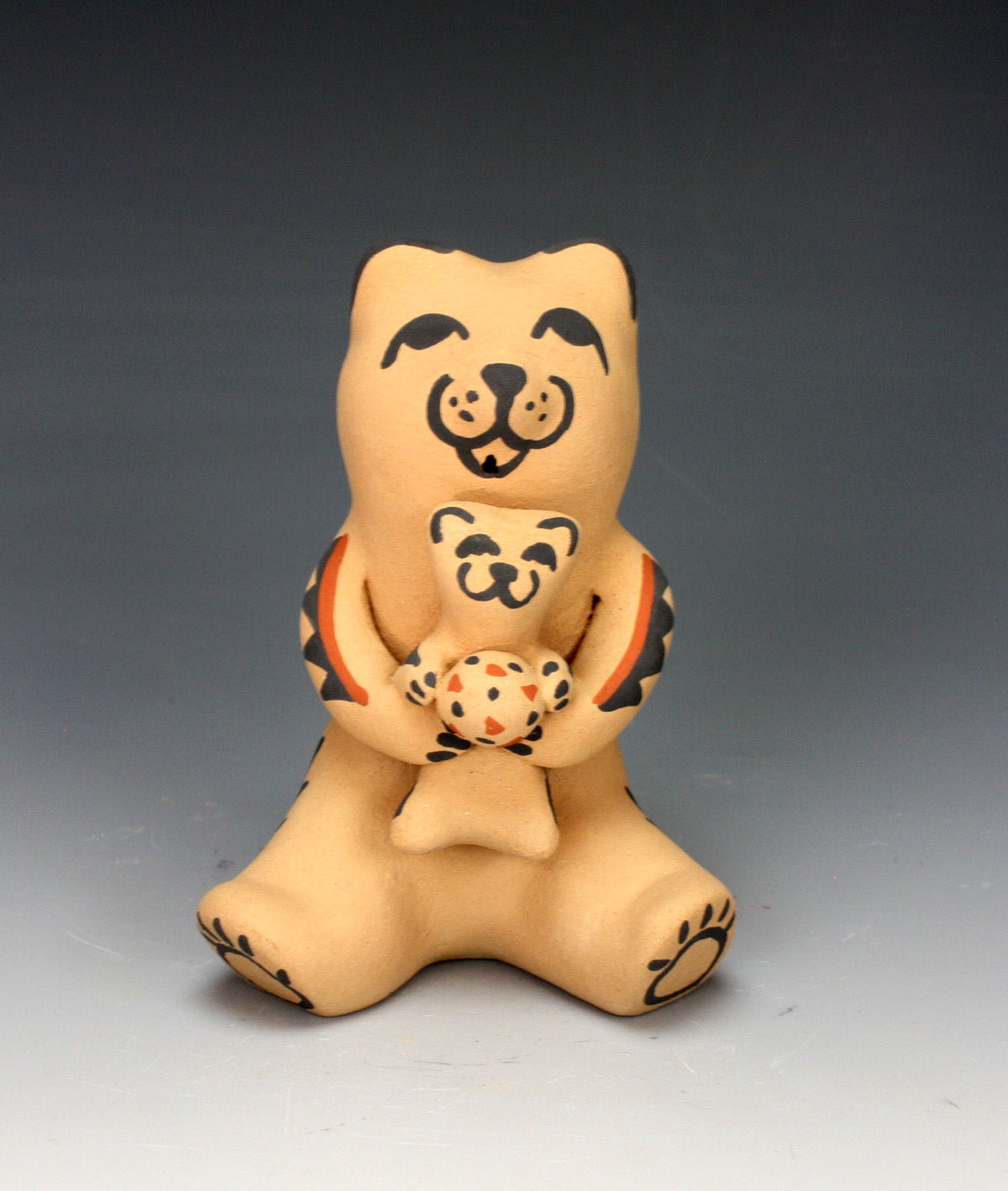 Jemez Pueblo American Indian Pottery Bear Storyteller #4 - Vernida Toya