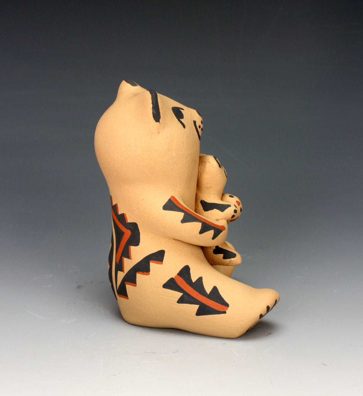 Jemez Pueblo American Indian Pottery Bear Storyteller #4 - Vernida Toya