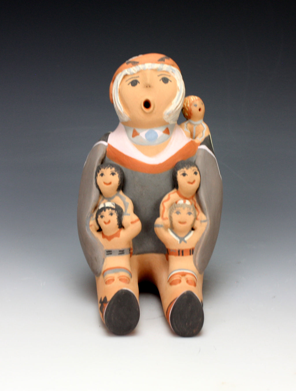 Jemez Pueblo American Indian Pottery Grandfather Storyteller #1 - Leonard Tsosie