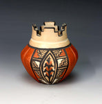 Jemez Pueblo American Indian Pottery Corn Kiva Vase - Virginia Ponca Fragua