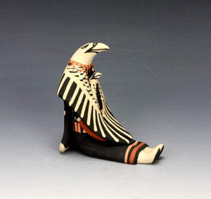 Jemez Pueblo American Indian Pottery Eagle Storyteller #2 - Loren Wallowingbull