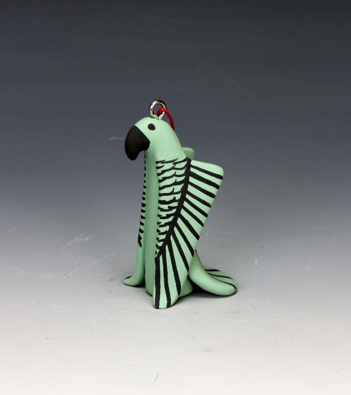 Jemez Pueblo American Indian Pottery Macaw Ornament - Loren Wallowingbull