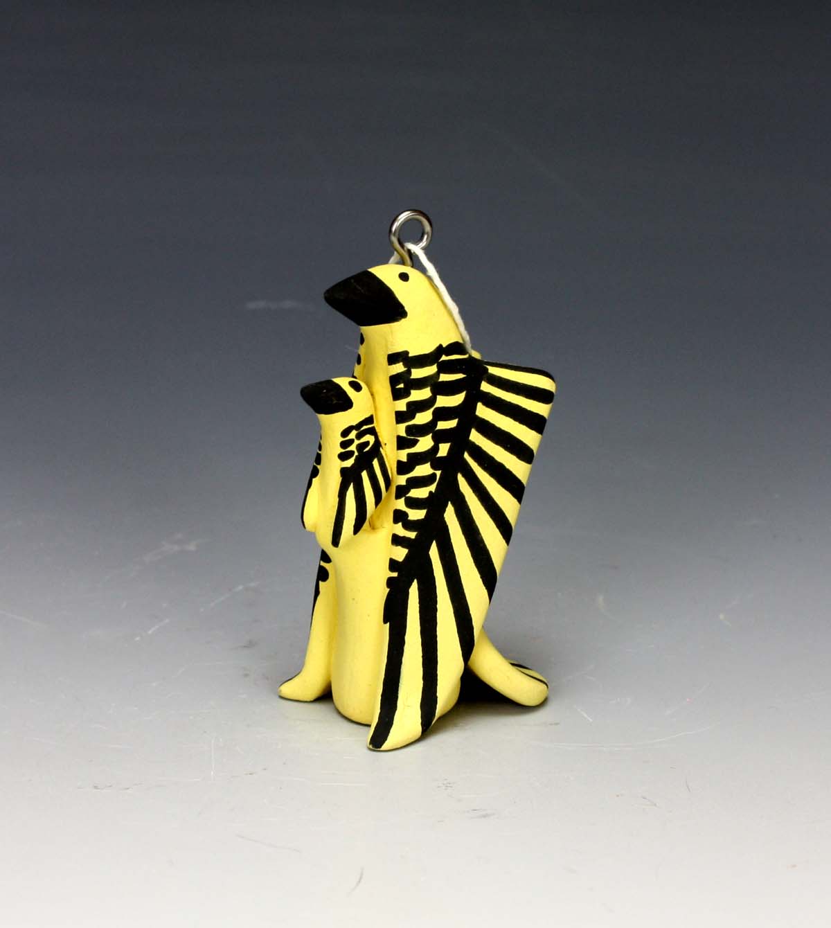 Jemez Pueblo American Indian Pottery Yellow Warbler Ornament - Loren Wallowingbull