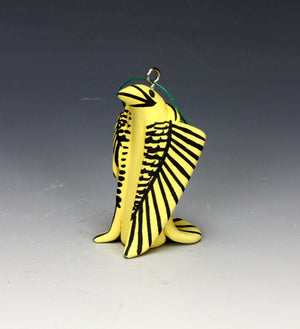 Jemez Pueblo American Indian Pottery Yellow Warbler Ornament #1 - Loren Wallowingbull