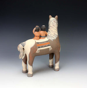 Jemez Pueblo American Indian Pottery Horse Storyteller - Leonard Tsosie