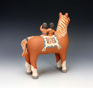 Jemez Pueblo American Indian Pottery Horse Storyteller #1 - Leonard Tsosie