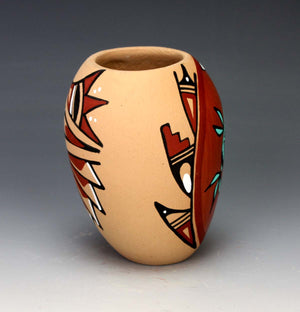 Jemez Pueblo American Indian Pottery Hummingbird Jar #1 - Marie Chinana 