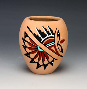 Jemez Pueblo American Indian Pottery Butterfly Jar - Marie Chinana