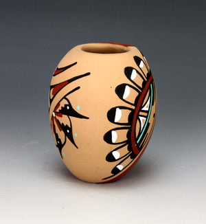 Jemez Pueblo American Indian Pottery Sunface Jar - Marie Chinana