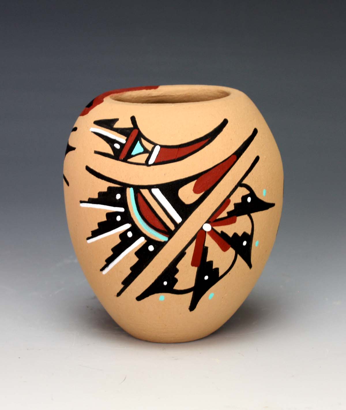 Jemez Pueblo American Indian Pottery Sunface Jar - Marie Chinana