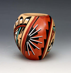 Jemez Pueblo American Indian Pottery Sunface Jar - Marie Chinana