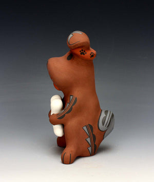 Jemez Pueblo American Indian Pottery Dog with Bandana - Darrick Tsosie