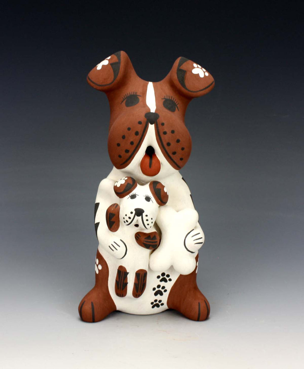 Jemez Pueblo American Indian Pottery Dog Storyteller - Darrick Tsosie