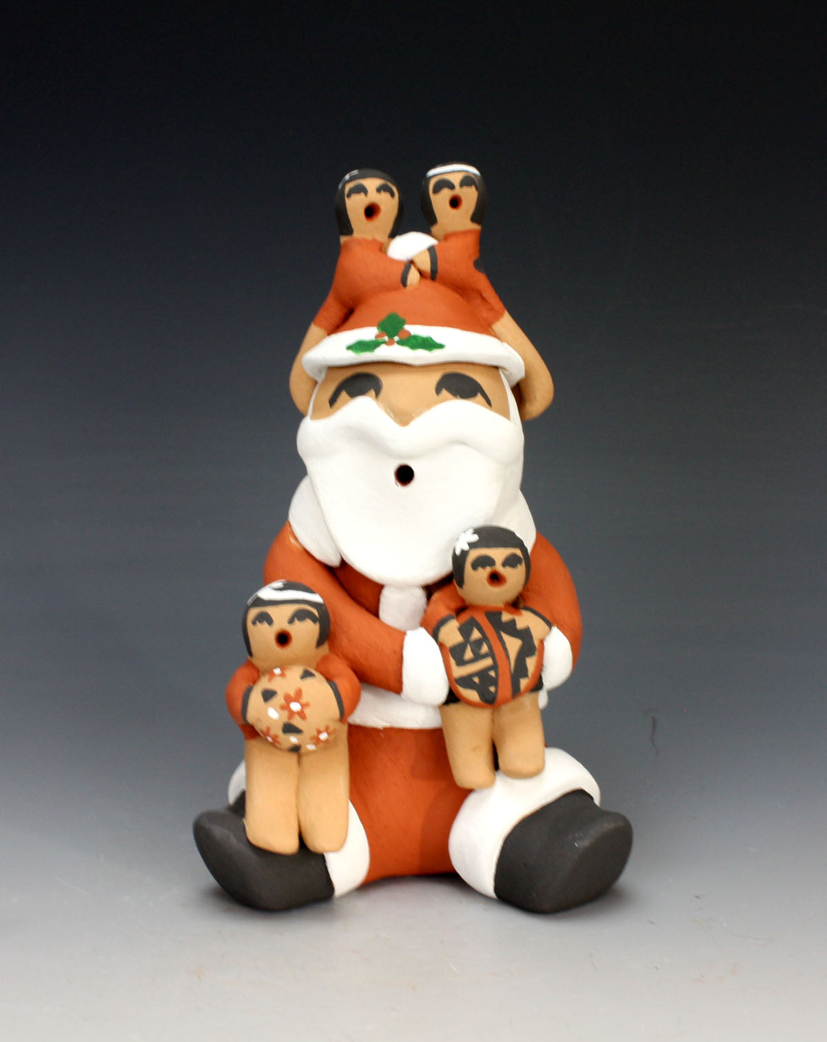 Jemez Pueblo American Indian Pottery 4 Baby Santa Storyteller #1 - Vernida Toya