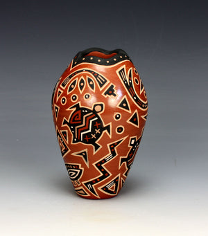 Jemez Pueblo American Indian Pottery Turtle & Fish Vase - Glendora Fragua