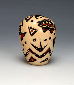 Jemez Pueblo American Indian Pottery Fish Seed Pot - Glendora Fragua