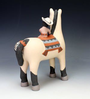Jemez Pueblo American Indian Pottery Buckskin Horse Storyteller #1 - Leonard Tsosie 