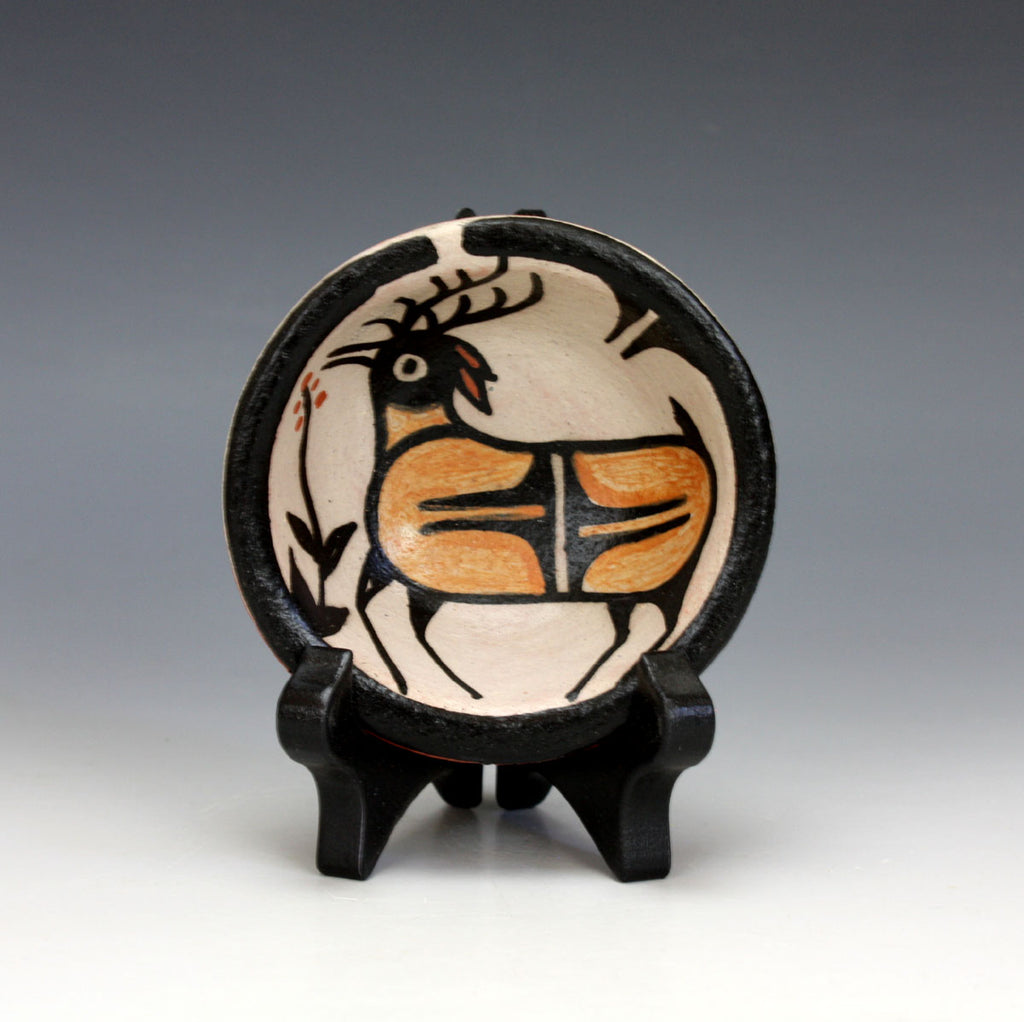 Kewa Pueblo Indian Pottery Small Deer Bowl - Rose Pacheco