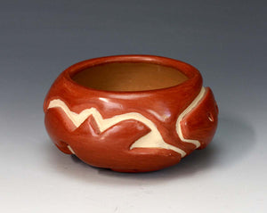 Santa Clara Pueblo Indian Pottery Redware Avanyu Bowl - Doug Tafoya