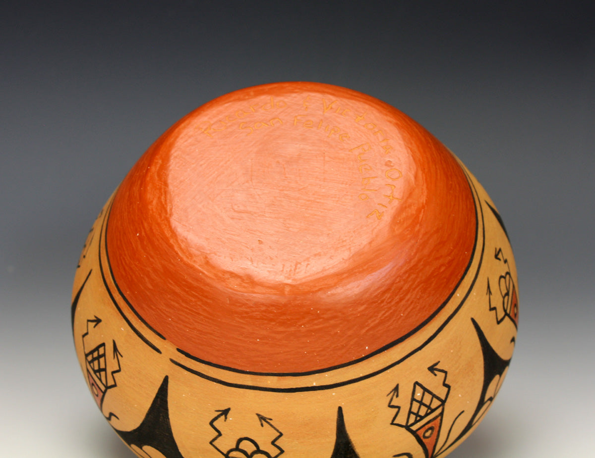 San Felipe Pueblo Native American Pottery Bowl - Ricardo Ortiz