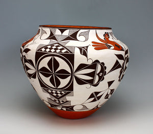 Acoma Pueblo Native American Indian Pottery Fertility Olla - Franklin Peters