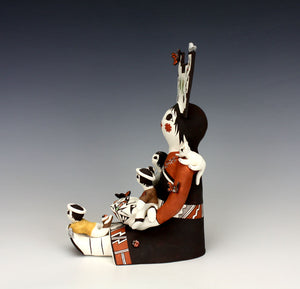 Acoma Pueblo Native American Indian Pottery Big Storyteller - Judy Lewis