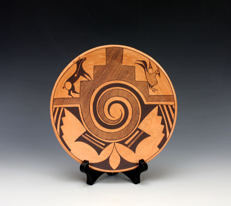 Acoma Pueblo Native American Indian Pottery Tularosa Plate - Franklin Peters