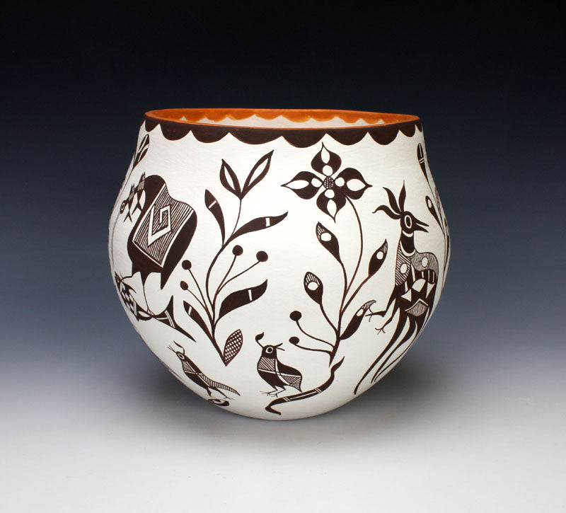 Acoma Pueblo Native American Indian Pottery Bird Jar - Diane Lewis