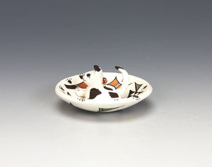 Acoma Pueblo Native American Indian Pottery Dog Bowl #1 - Judy Lewis