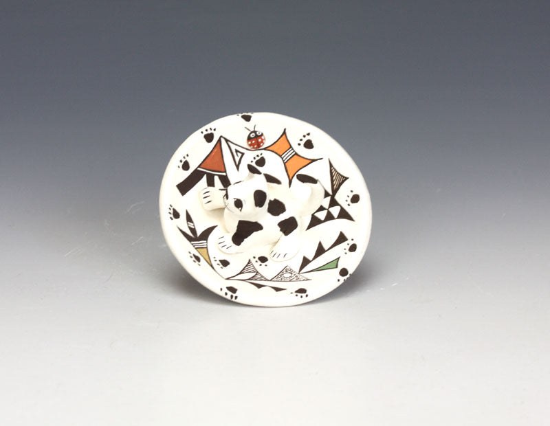 Acoma Pueblo Native American Indian Pottery Dog Bowl #1 - Judy Lewis