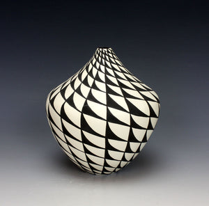 Acoma Pueblo Native American Pottery Swirl Jar  - Sandra Victorino