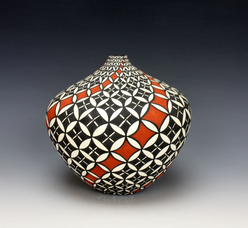 Acoma Pueblo Native American Pottery Large Swirl Jar- Cletus Victorino Jr.