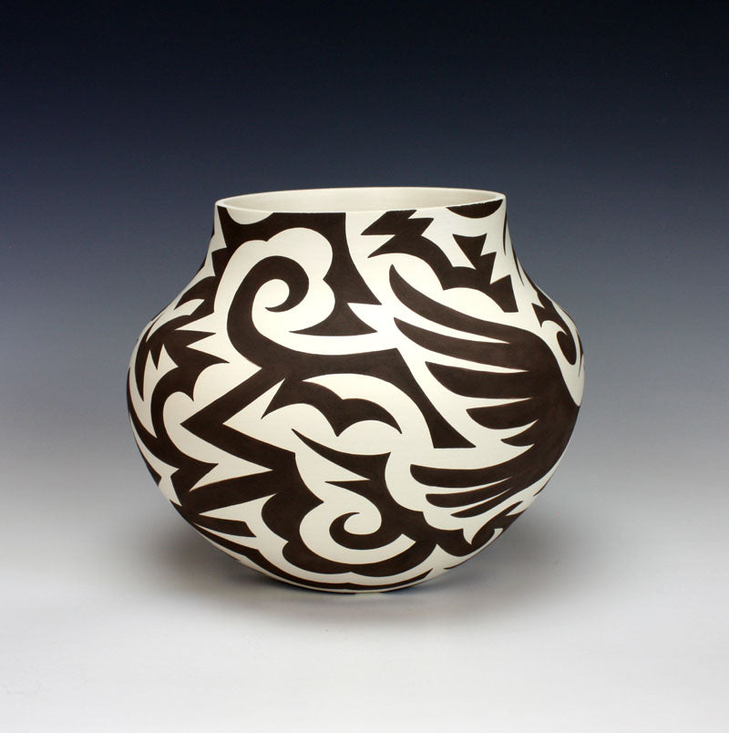 Acoma Pueblo Native American Indian Pottery Eagle Jar - Eric Lewis