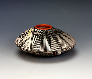 Acoma Pueblo Native American Indian Pottery Butterfly Seed Pot - Ruth Estevan