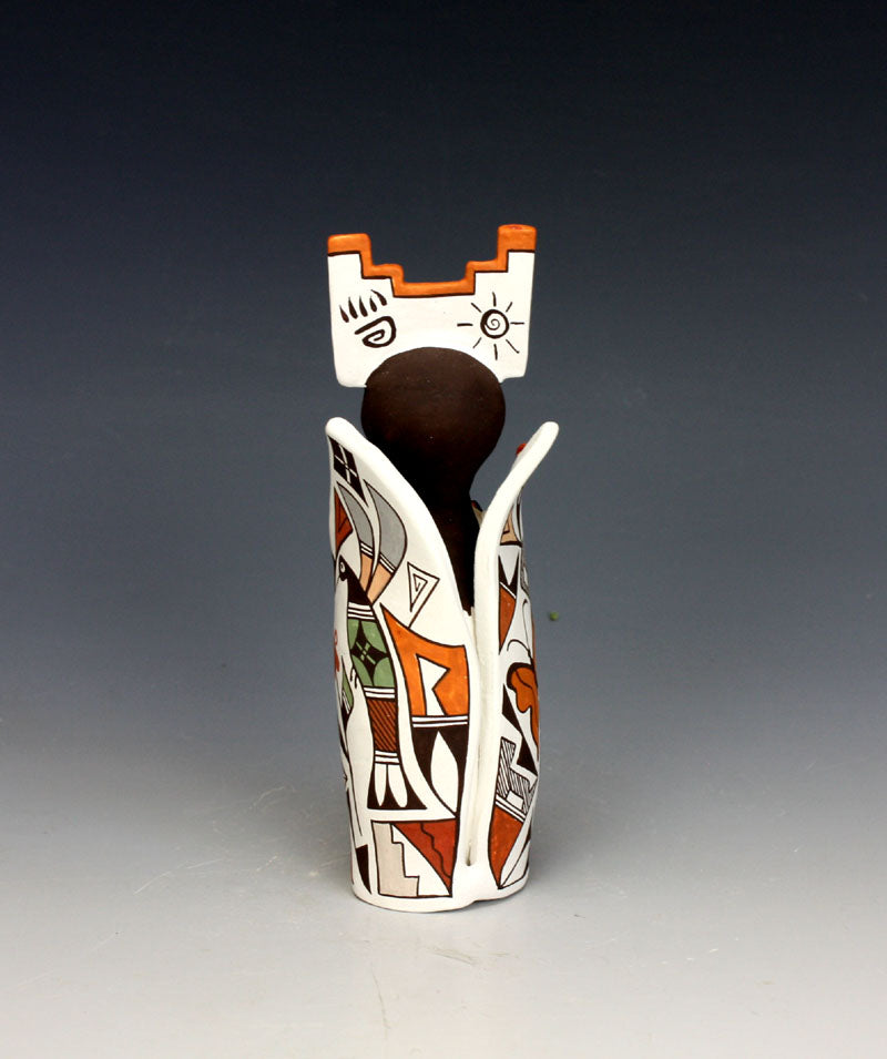 Acoma Pueblo Native American Indian Pottery Cornmaiden #2 - Judy Lewis