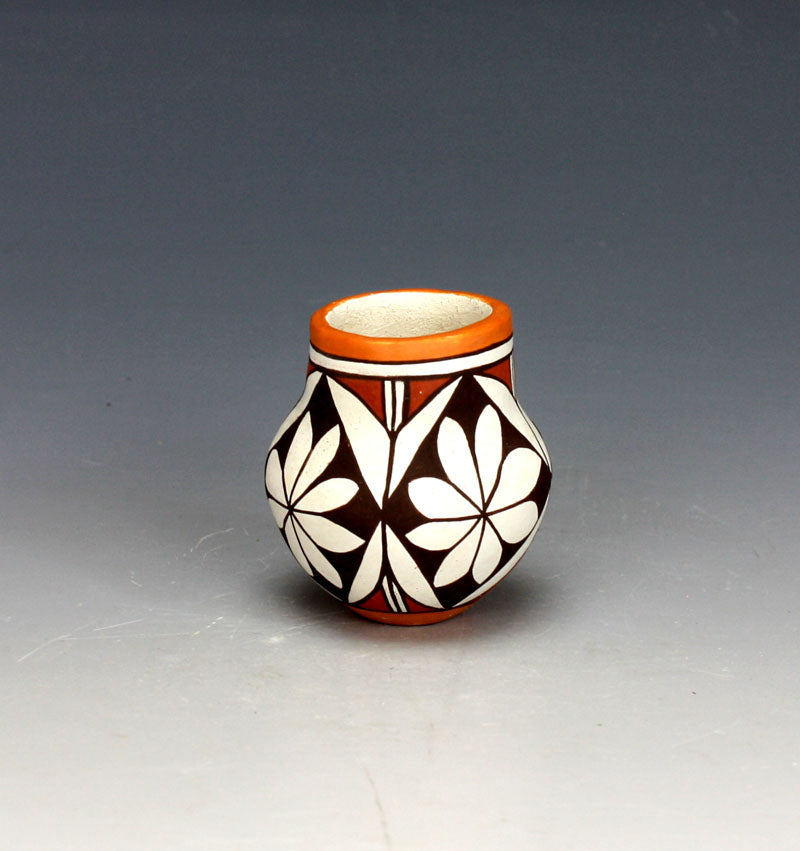 Acoma Pueblo Native American Indian Pottery Mini Jar - Judy Lewis