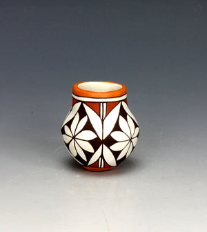 Acoma Pueblo Native American Indian Pottery Mini Jar - Judy Lewis