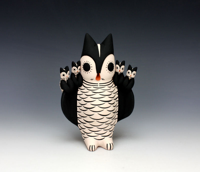 Cochiti Pueblo Native American Pottery Owl Storyteller #1 - Dorothy Herrera