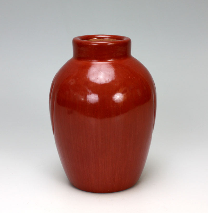 Santa Clara Pueblo Indian Pottery Red Bear Paw Jar #1 - Alvin Baca