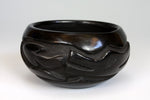 Santa Clara Pueblo Indian Pottery Carved Blackware Bowl - Mary Cain