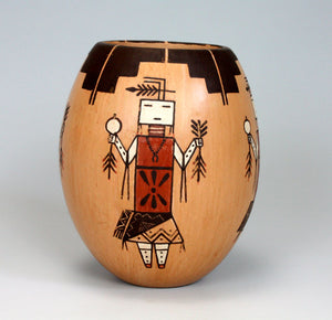 Navajo Native American Indian Pottery Yei Figure Hopi Vase - Ida Sahmie