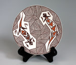 Acoma Pueblo Native American Indian Pottery Lizard Plate - Lorraine Aragon