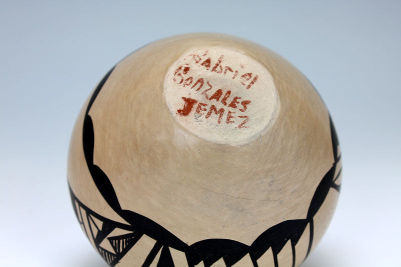 Jemez Pueblo American Indian Pottery Black & White Bowl #2 - Gabriel Gonzales