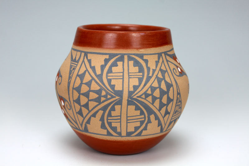 Jemez Pueblo American Indian Pottery Polychrome Jar #3 - Maxine Yepa